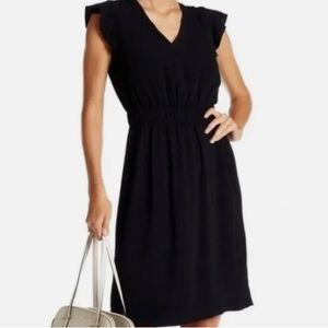 Kate Spade New York Fluid V-Neck Ruffle Sleeve Crepe Frill Dress Size 6 …